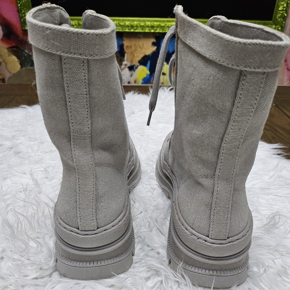 Free People Light Gray Lace-Up Boots - Picture 4 of 6